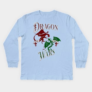 Greeen and Red Dragon Wars Kids Long Sleeve T-Shirt